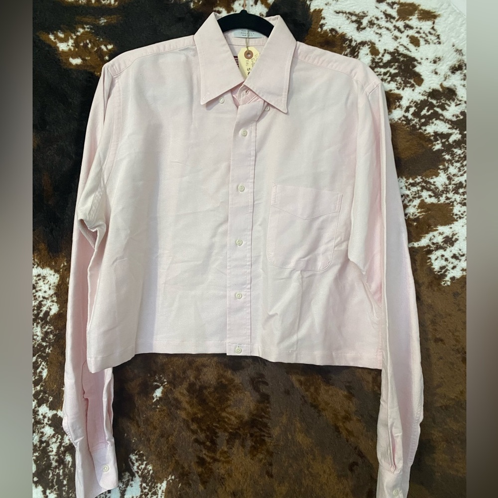 Vintage Pink American Embassy Rework Crop